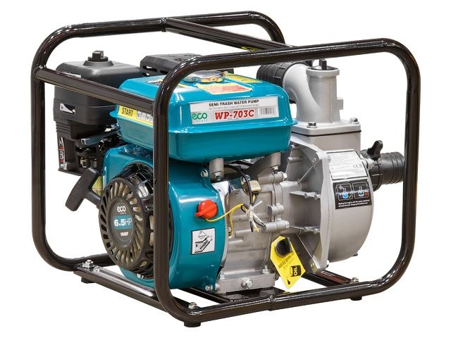 Мотопомпа бензиновая ECO WP-703C (для слабозагрязненной воды, 4,9 кВт, 700 л/мин, 2)