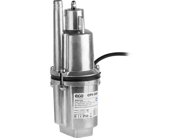Насос вибрационный ECO CPV-330 (10м, верхний забор) (330Вт, 1300 л/ч, пров. 10м 3х0,75 мм2, аналог н
