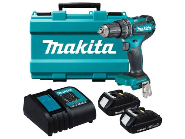 Аккум. ударная дрель-шуруповерт MAKITA LXT DHP 485 SYE в чем. (18.0 В, 2 акк., 1.5 А/ч Li-Ion, 2 ско