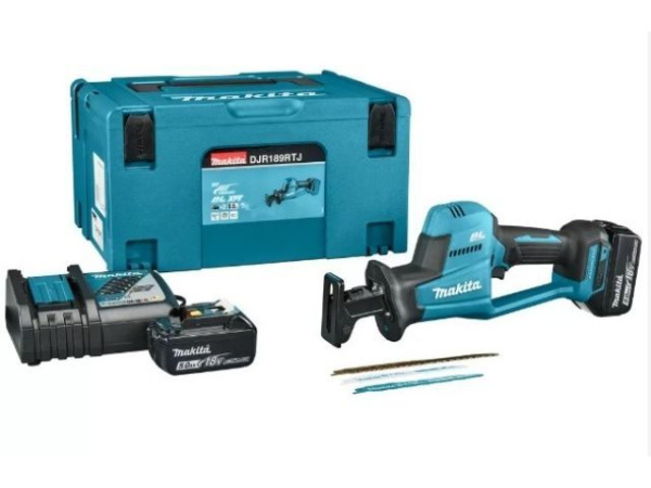 Аккум. сабельная пила MAKITA LXT DJR189RTJ в кейсе (18.0 В, 2 акк., 5.0 А/ч, Li-Ion, дерево до 255 м
