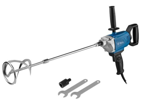 Миксер строительный BULL BM 1408 800 Вт, 1 скор., M14/M12, рег. об. + насадка (800 Вт, 1 скор., зажи