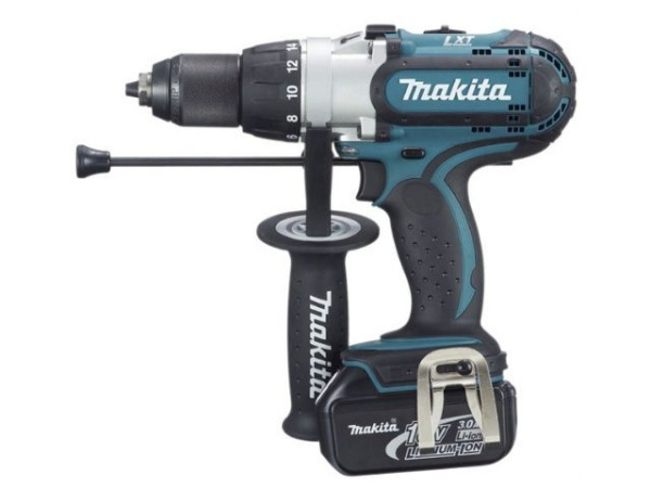 Аккум. ударная дрель-шуруповерт MAKITA LXT DHP 451 RFE в чем. (18.0 В, 2 акк., 3.0 А/ч Li-Ion, 3 ско